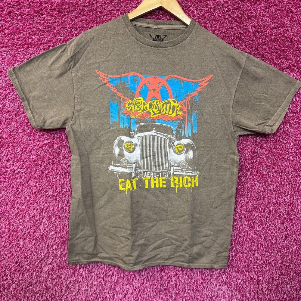 Aerosmith Eat The Rich Album Cover Art Arena Rock Band Tee M